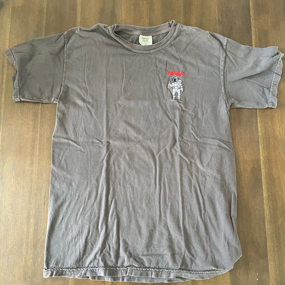 Comfort Colors Gray NASA astronaut embroidered Short Sleeve Tee